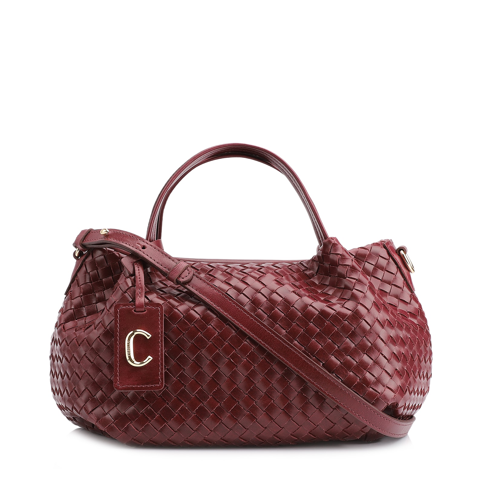 Bolsa Tote Tressê Couro Vinho