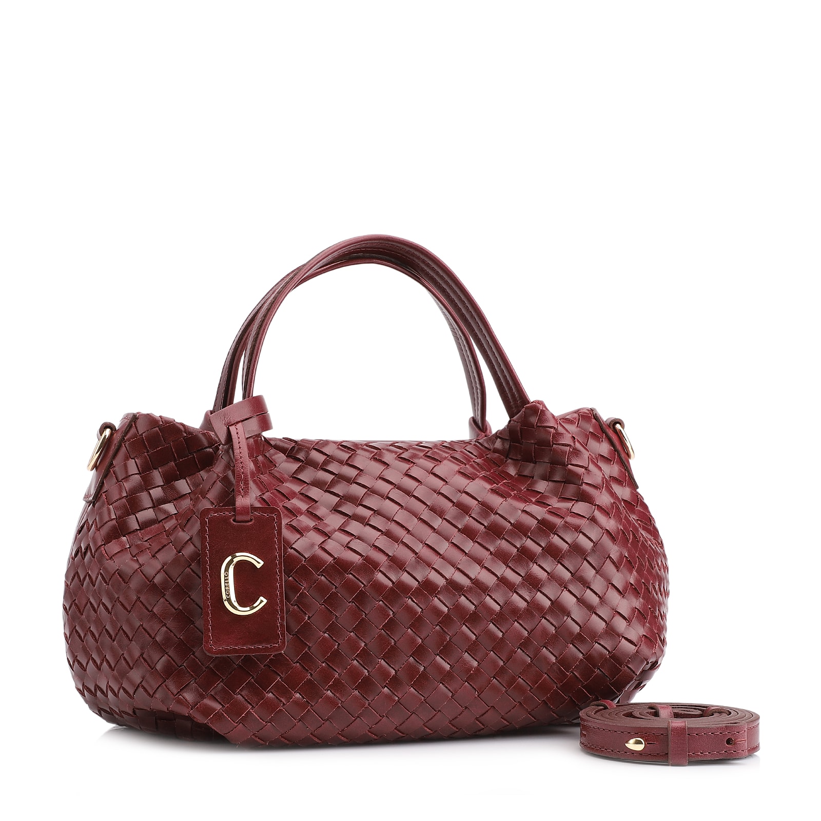 Bolsa Tote Tressê Couro Vinho