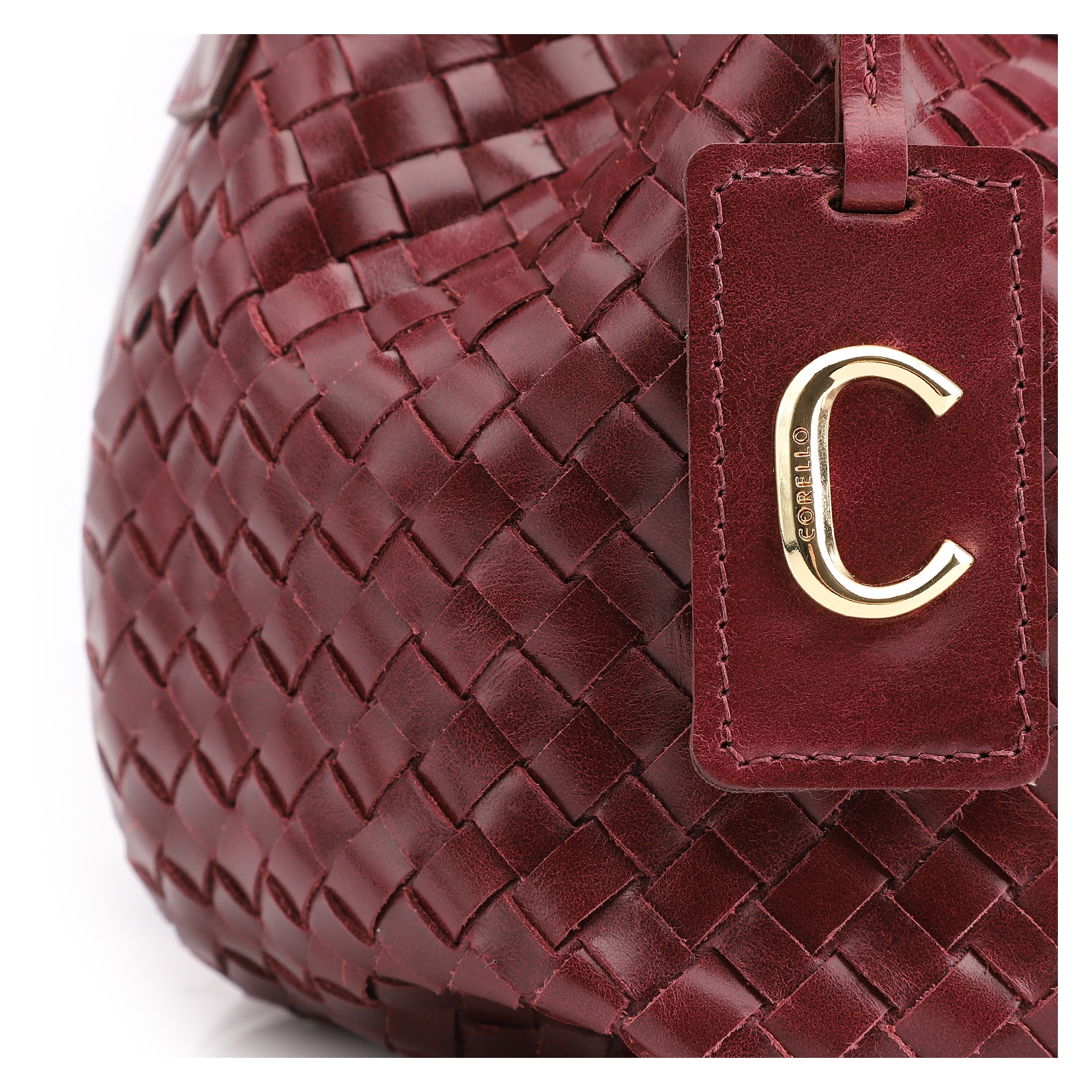 Bolsa Tote Tressê Couro Vinho