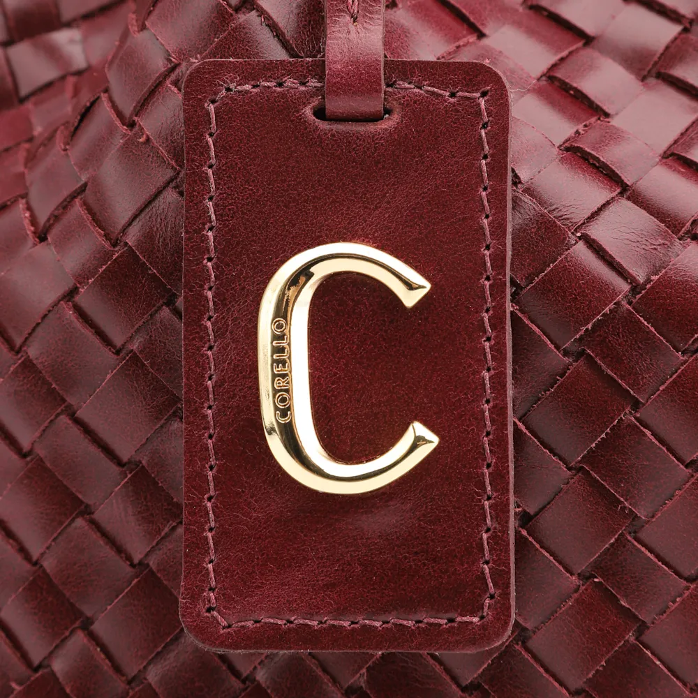 Bolsa Tote Tressê Couro Vinho - imagem 8