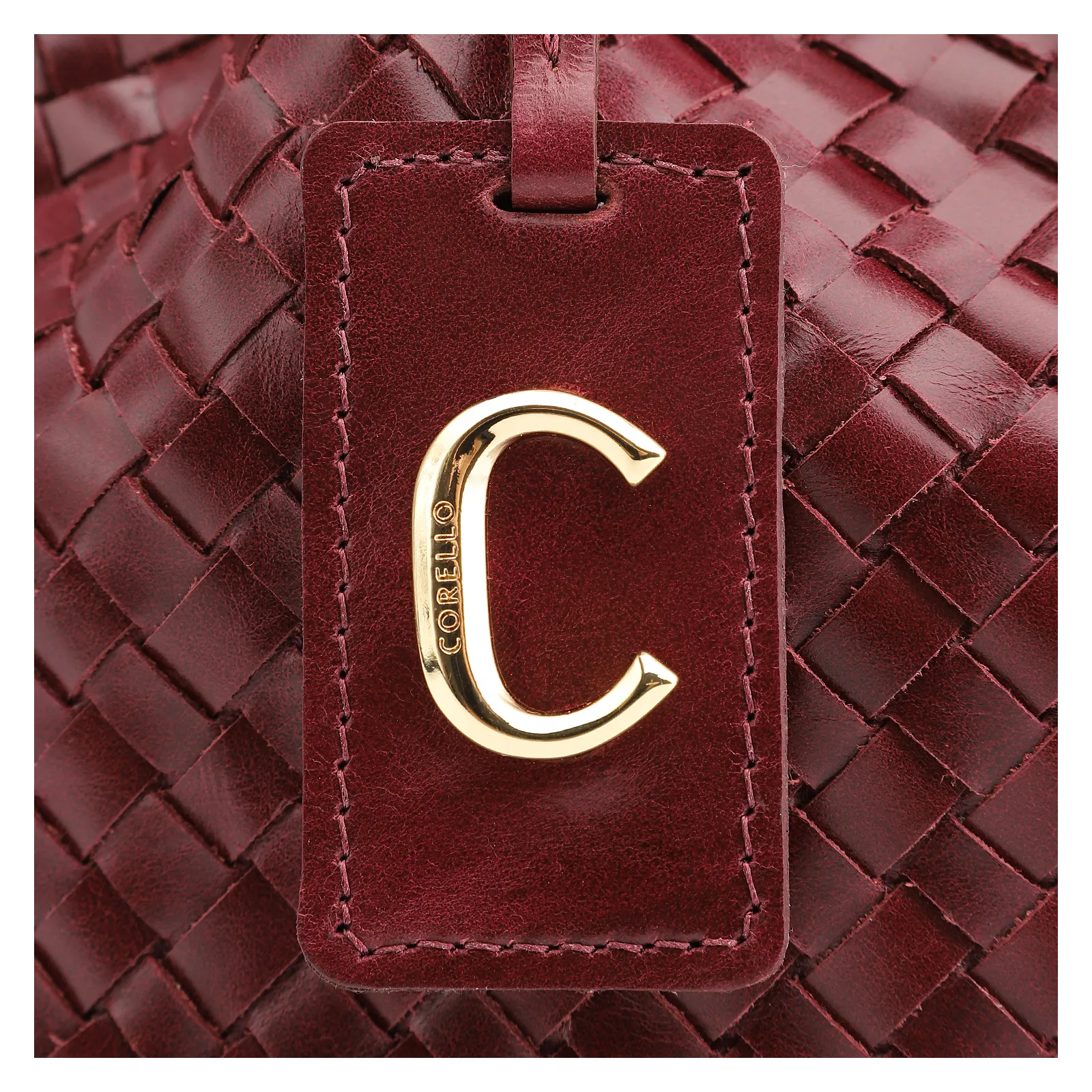 Bolsa Tote Tressê Couro Vinho