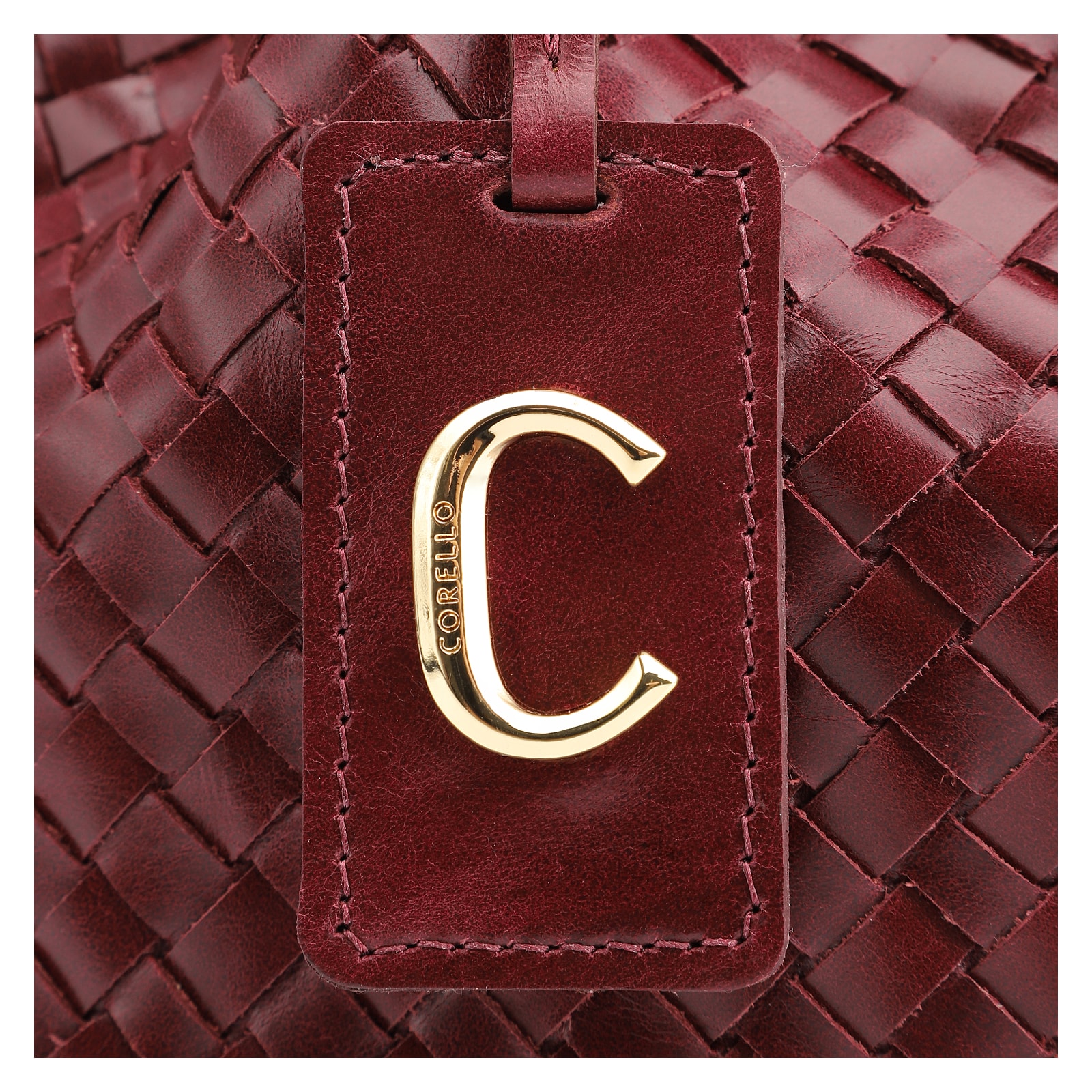 Bolsa Tote Tressê Couro Vinho