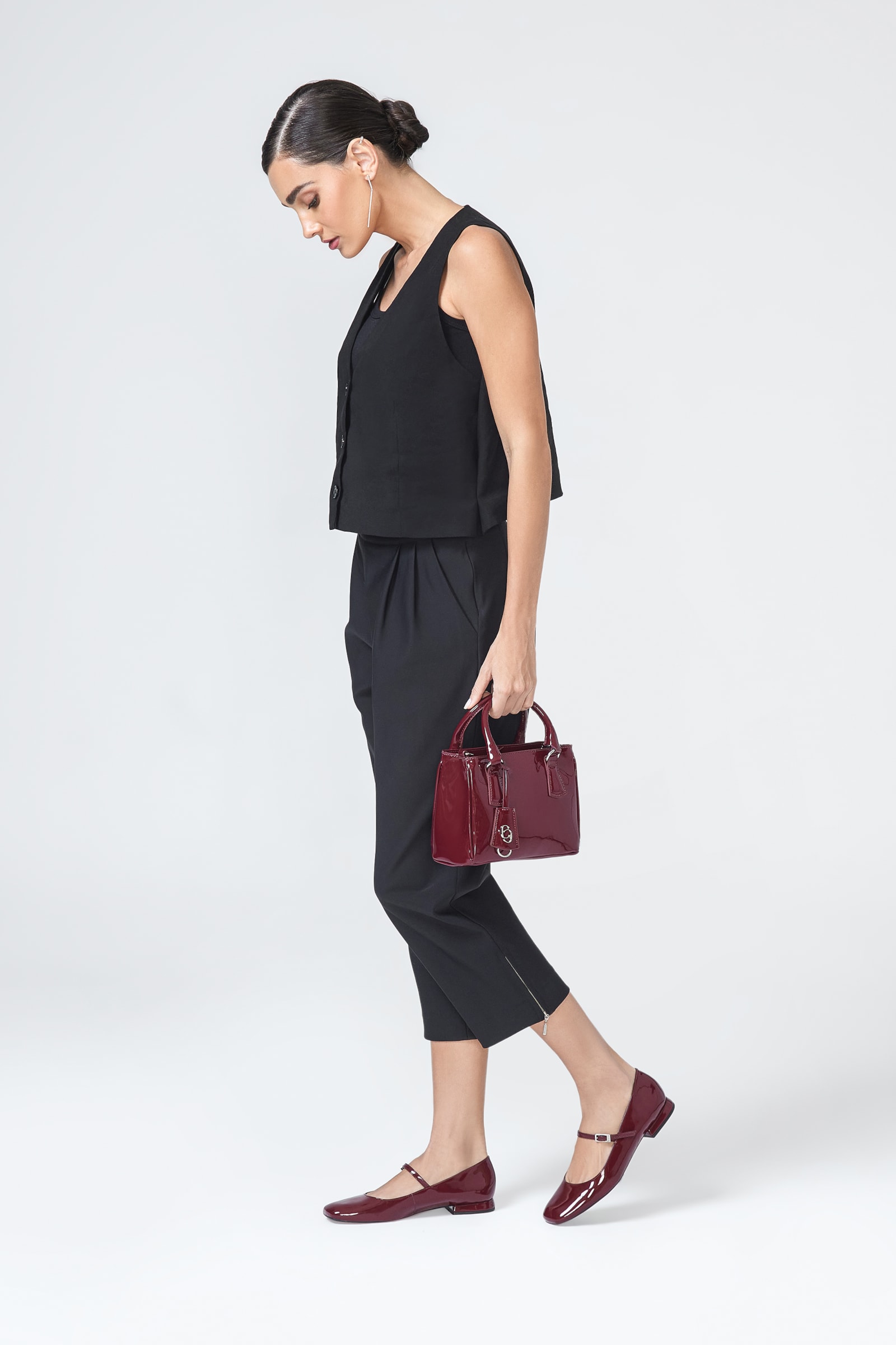 Bolsa Tote Verniz Vinho