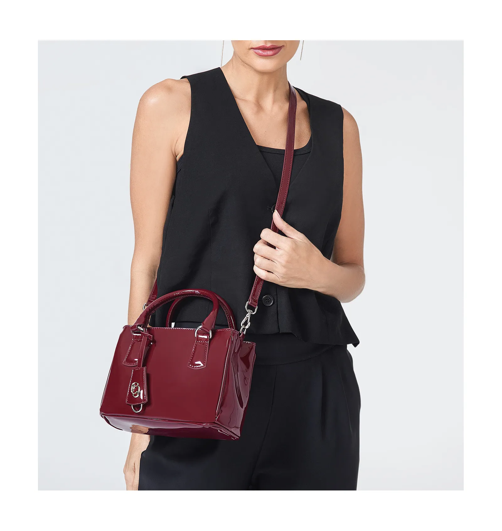 Bolsa Tote Verniz Vinho