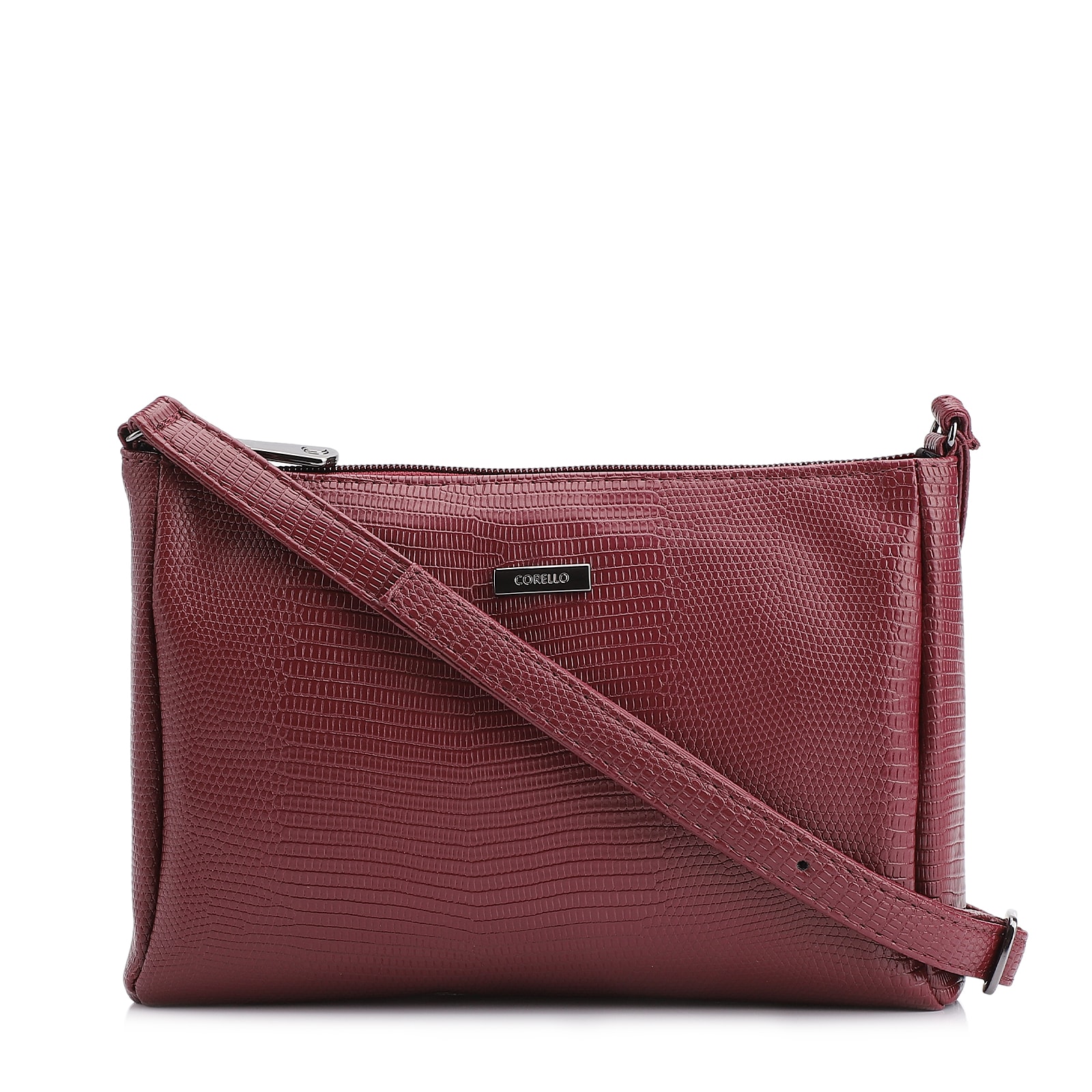Bolsa Transversal Aalt Lezard Vinho