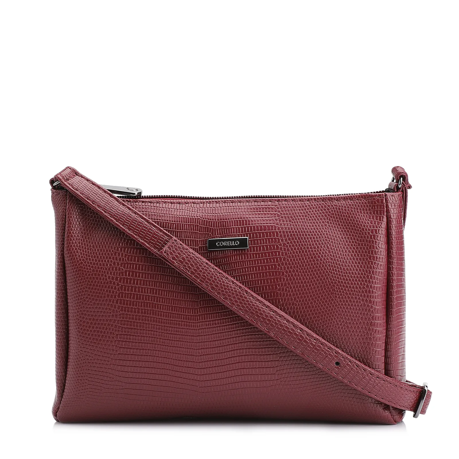 Bolsa Transversal Aalt Lezard Vinho