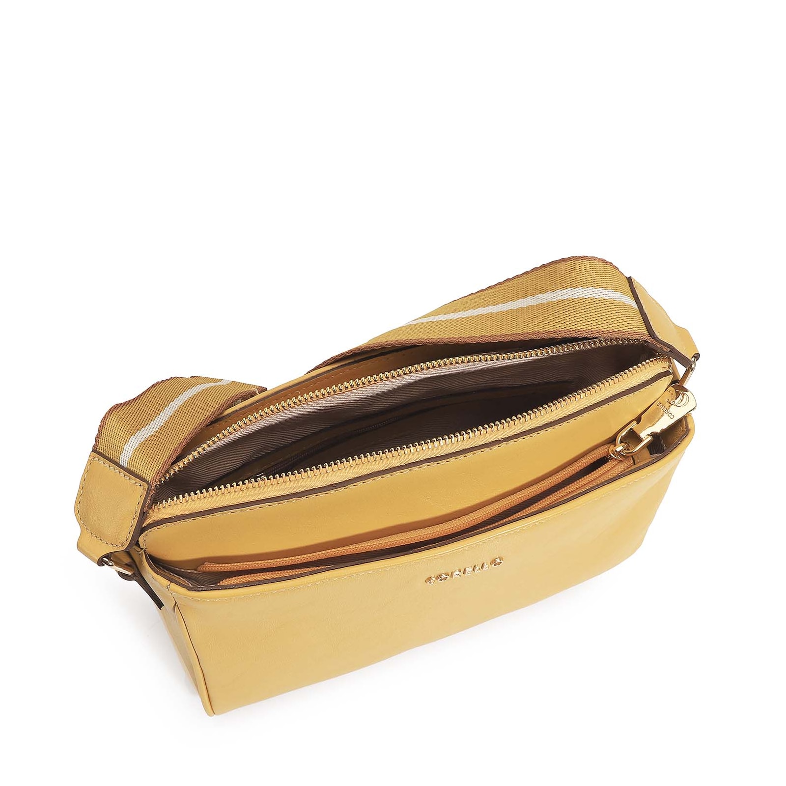 Bolsa Transversal Agnes Couro Amarelo