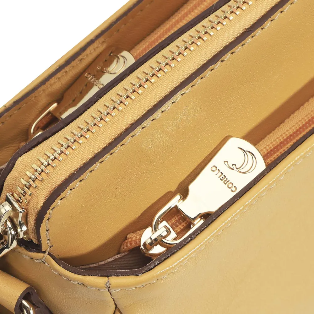 Bolsa Transversal Agnes Couro Amarelo - imagem 5