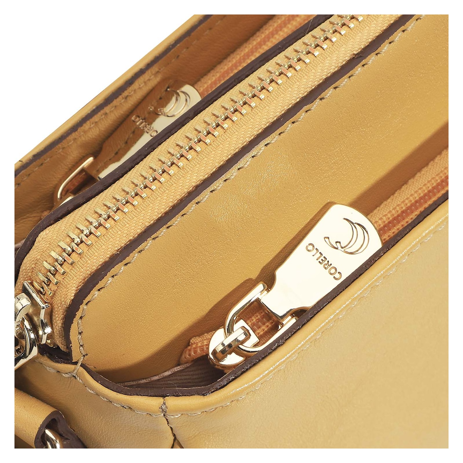 Bolsa Transversal Agnes Couro Amarelo