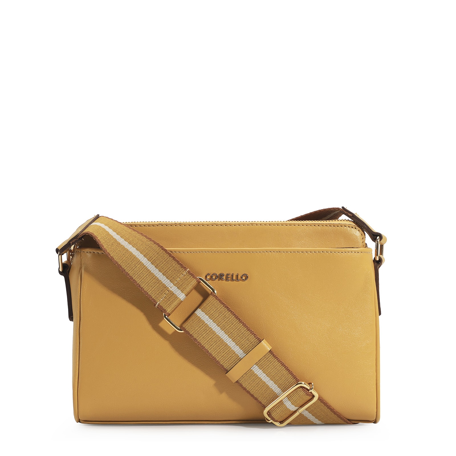Bolsa Transversal Agnes Couro Amarelo