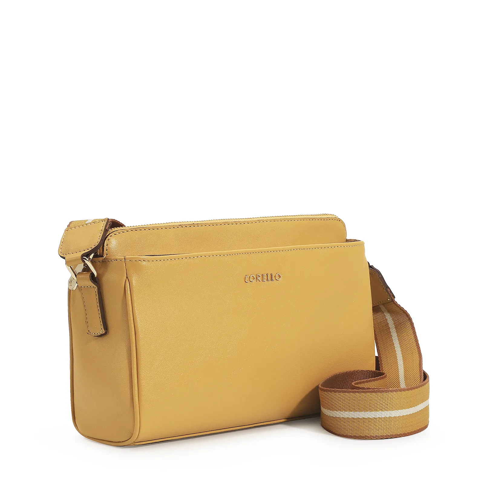 Bolsa Transversal Agnes Couro Amarelo