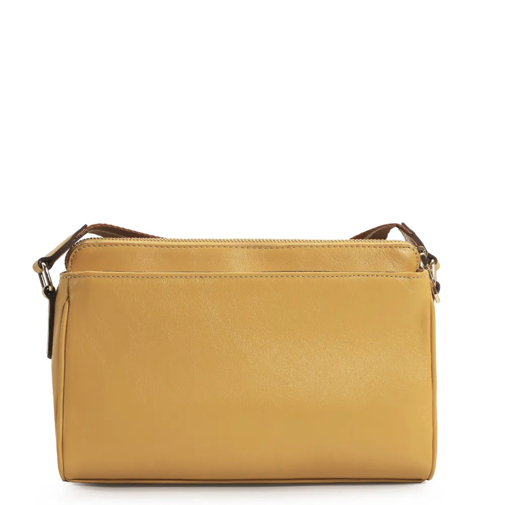 Bolsa Transversal Agnes Couro Amarelo - imagem 3
