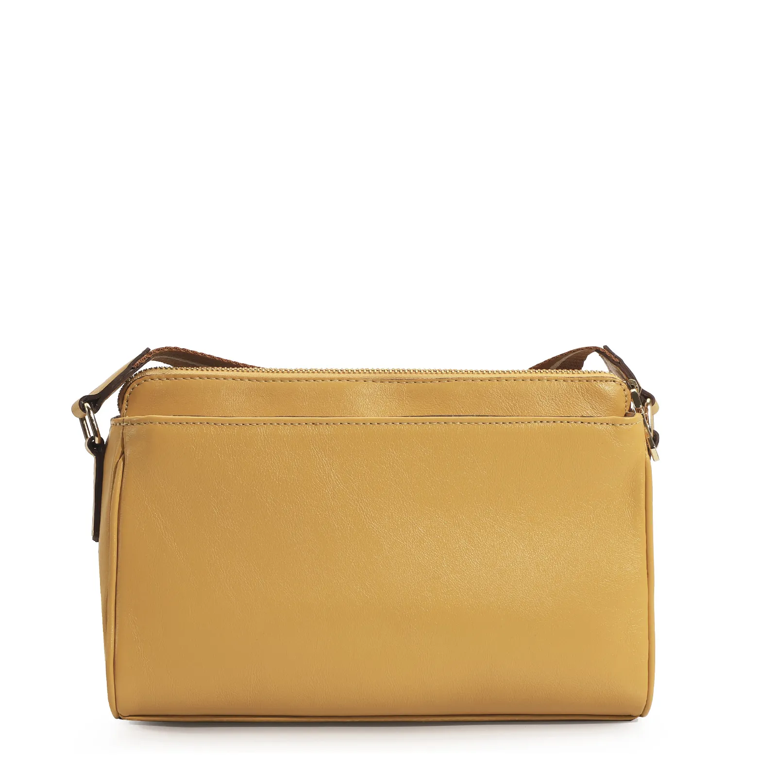Bolsa Transversal Agnes Couro Amarelo