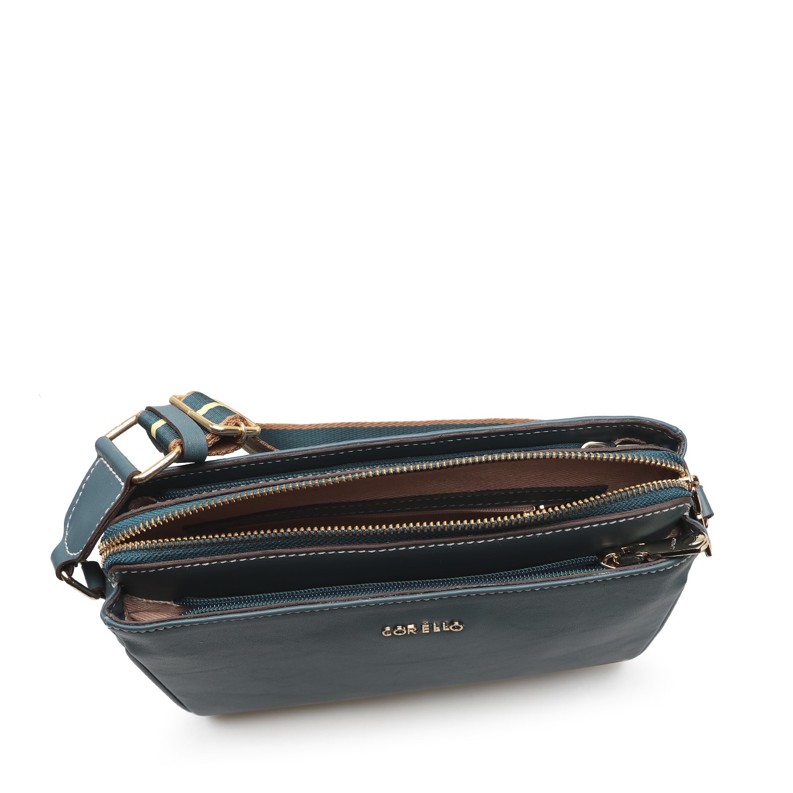 Bolsa Transversal Agnes Couro Azul