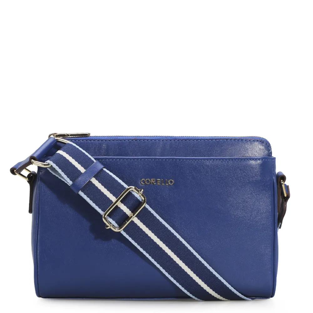 Bolsa Transversal Agnes Couro Azul