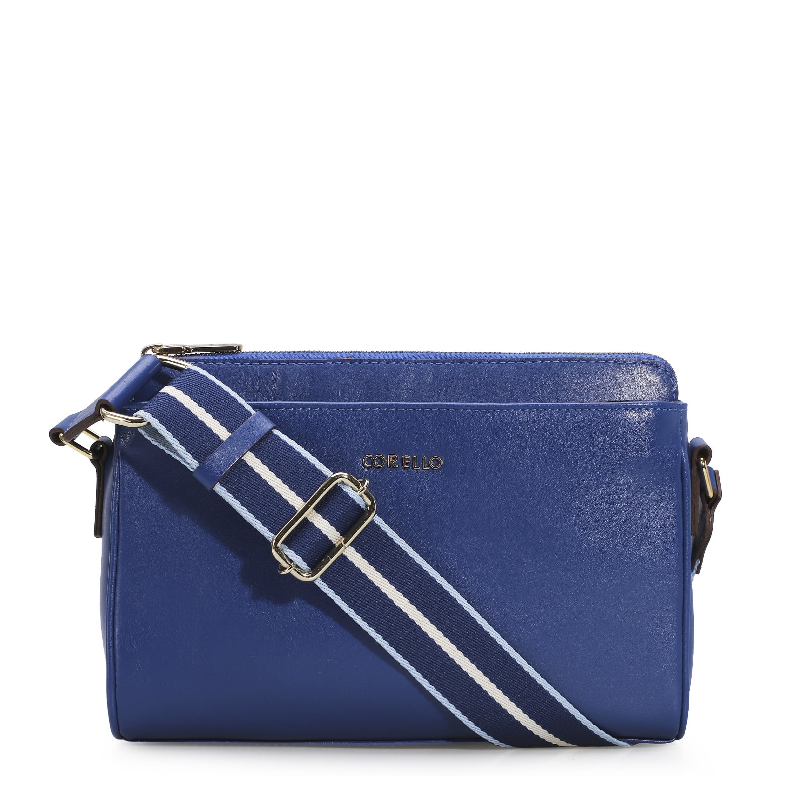 Bolsa Transversal Agnes Couro Azul
