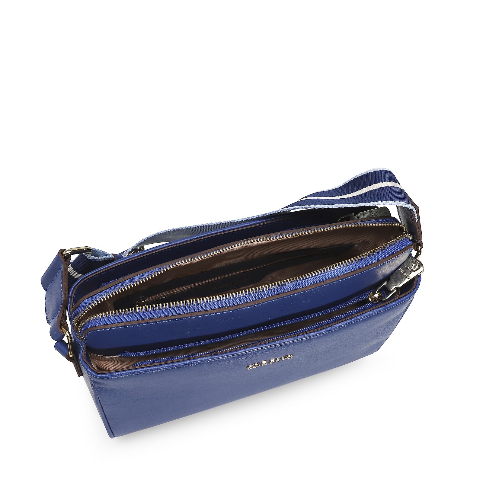 Bolsa Transversal Agnes Couro Azul