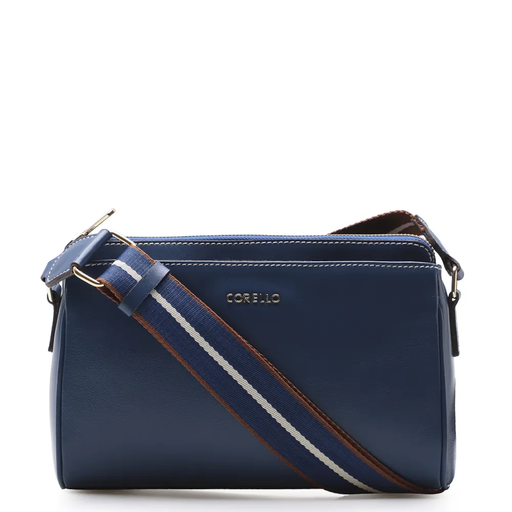 Bolsa Transversal Agnes Couro Azul