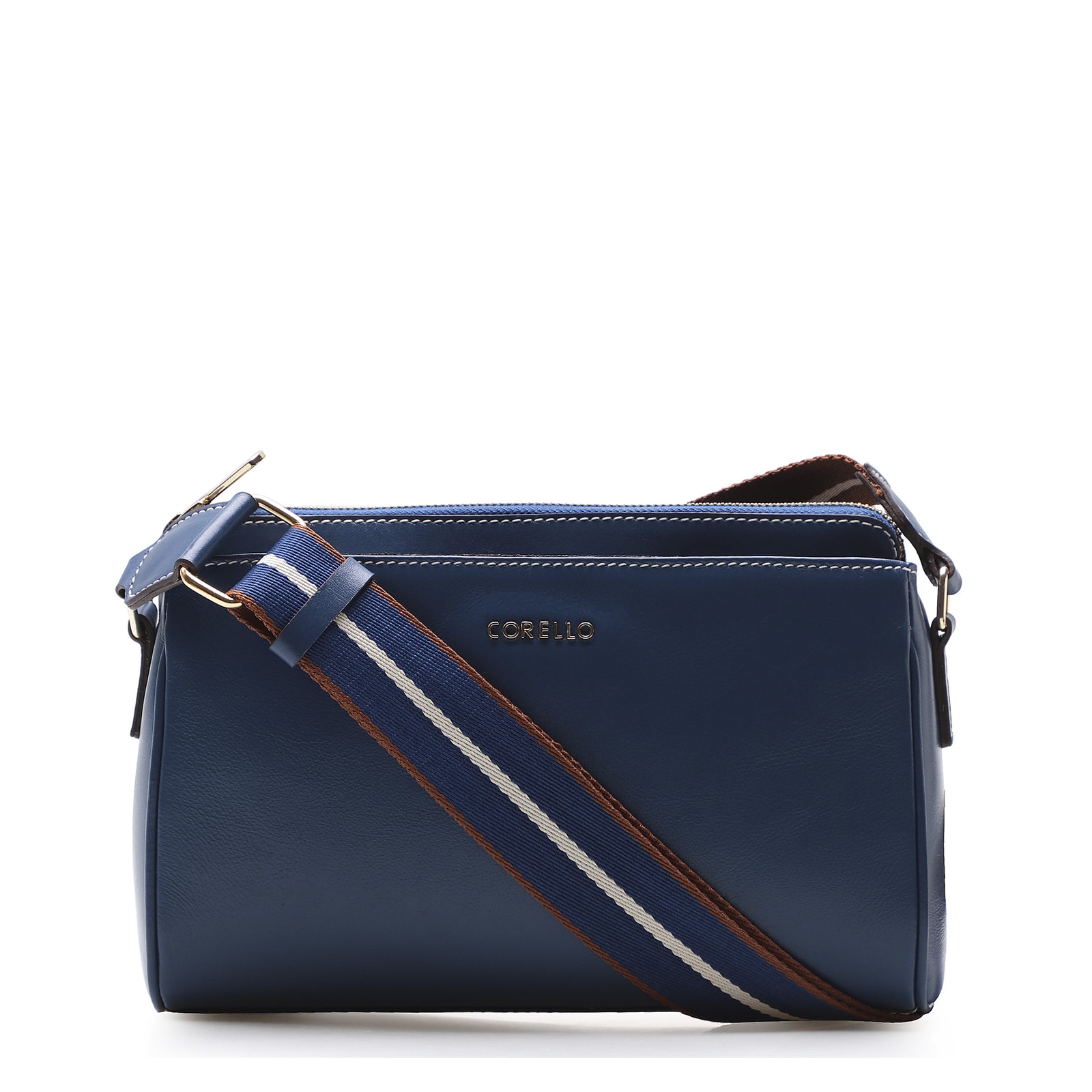 Bolsa Transversal Agnes Couro Azul