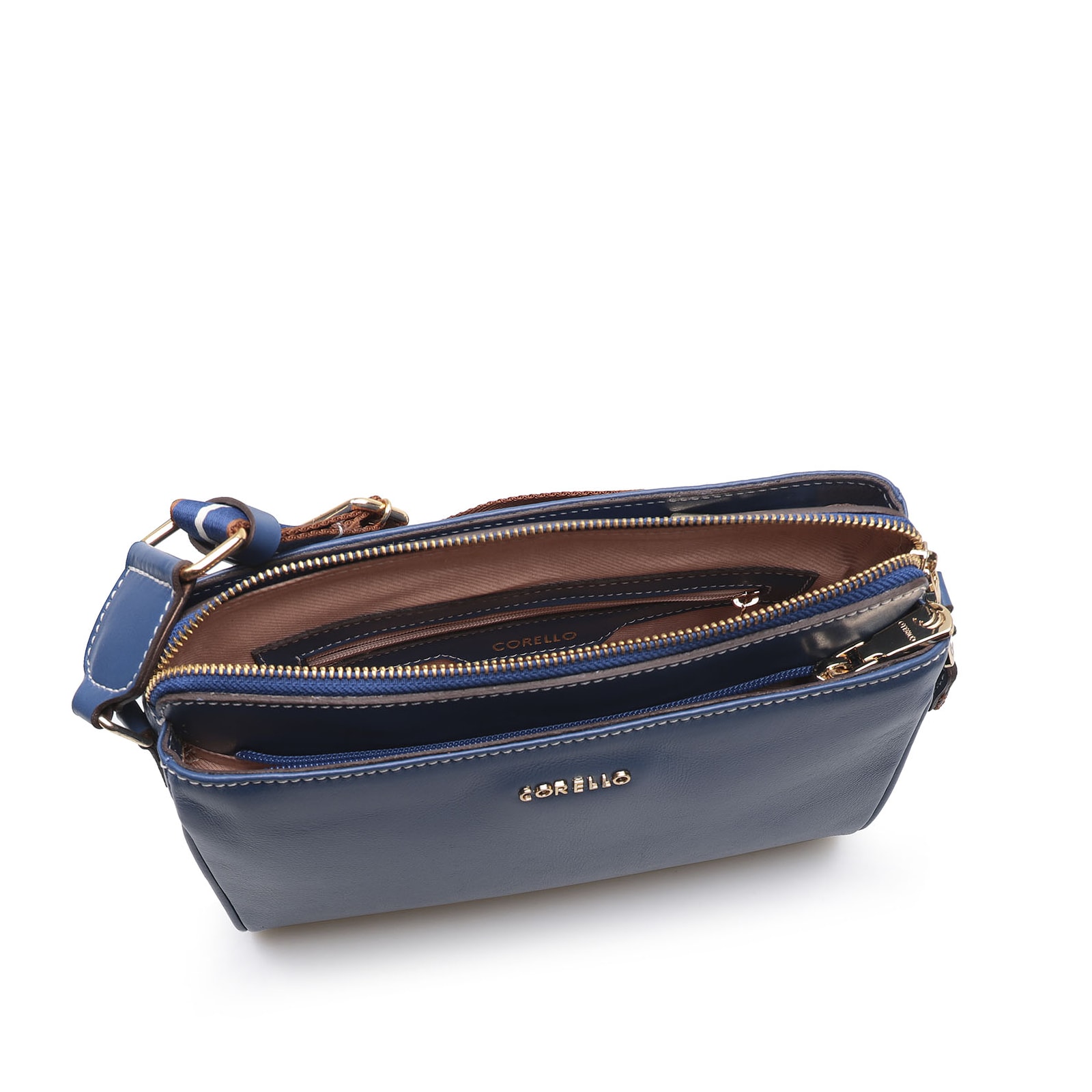 Bolsa Transversal Agnes Couro Azul