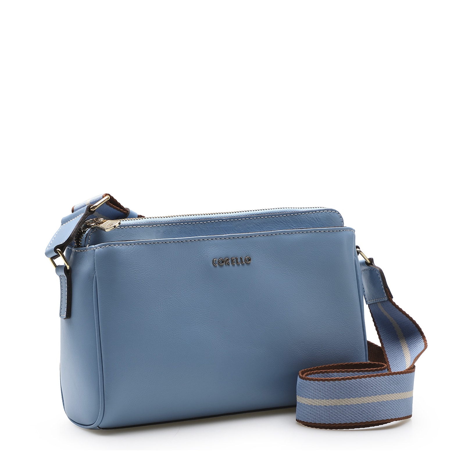 Bolsa Transversal Agnes Couro Azul
