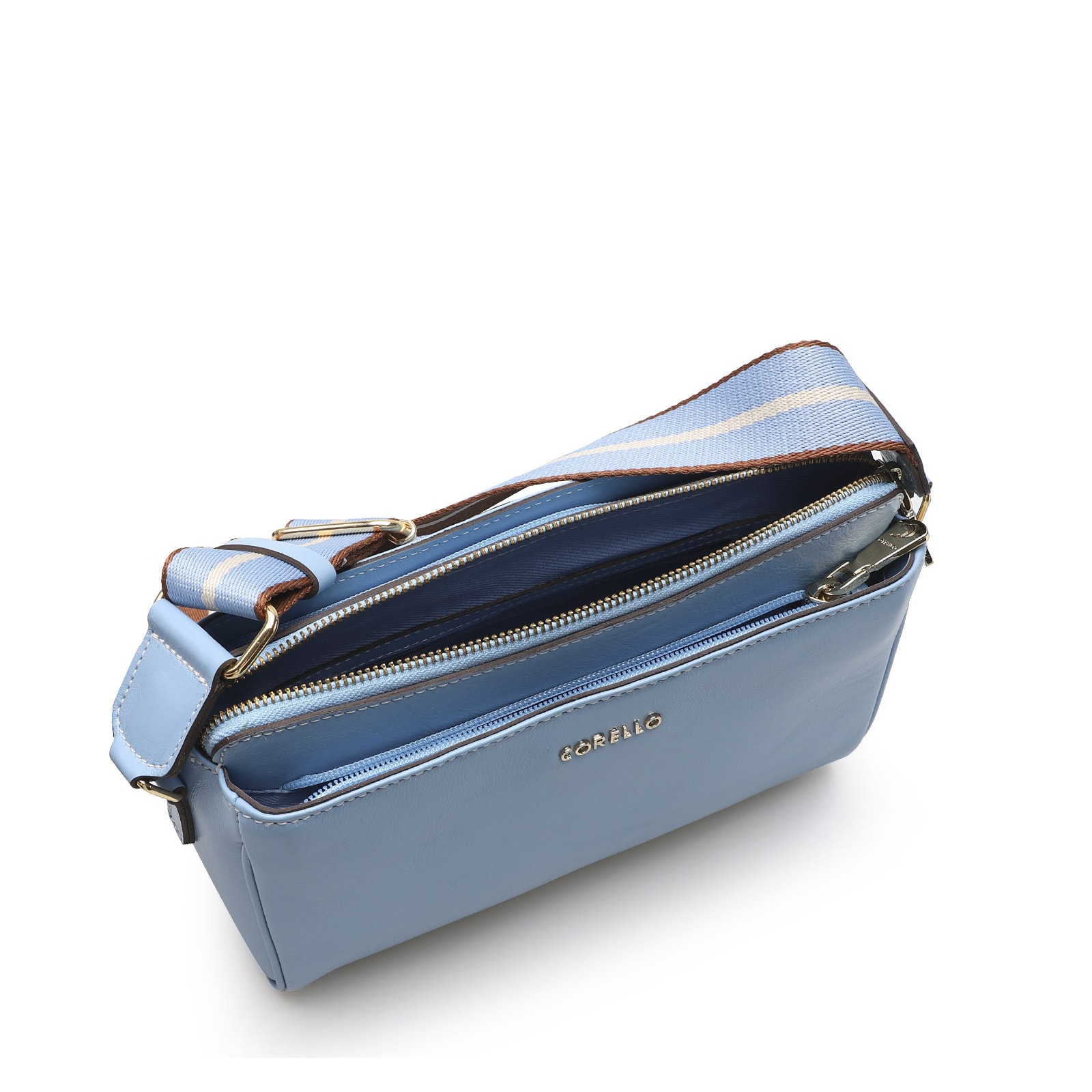 Bolsa Transversal Agnes Couro Azul