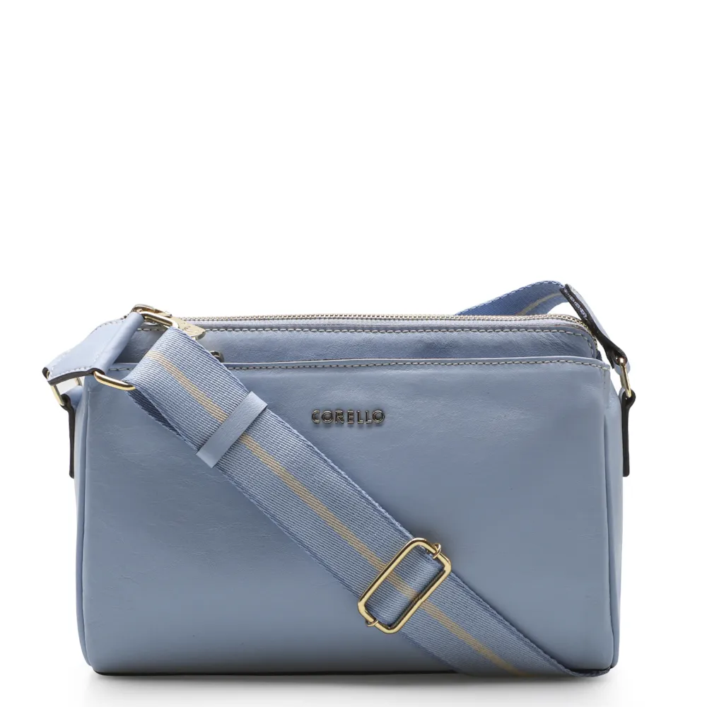 Bolsa Transversal Agnes Couro Azul
