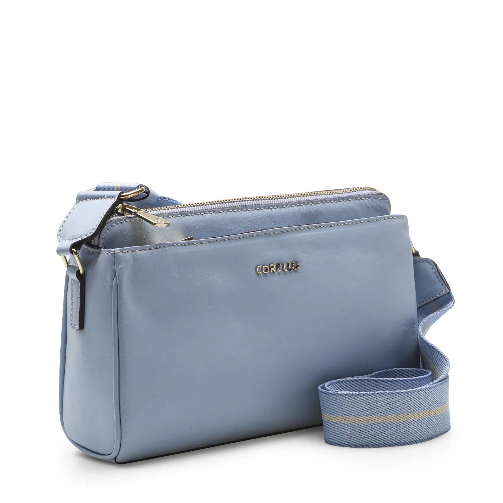 Bolsa Transversal Agnes Couro Azul