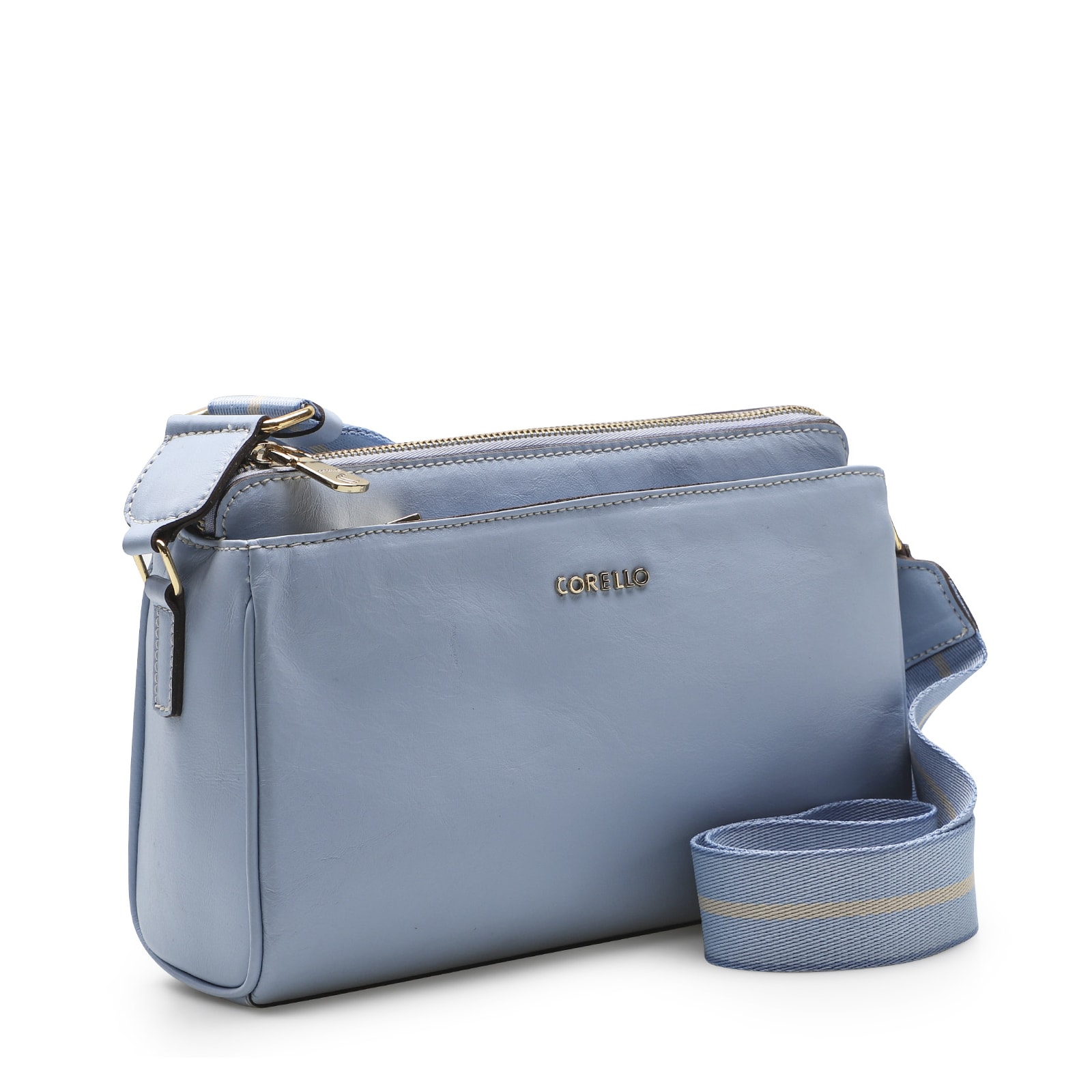 Bolsa Transversal Agnes Couro Azul