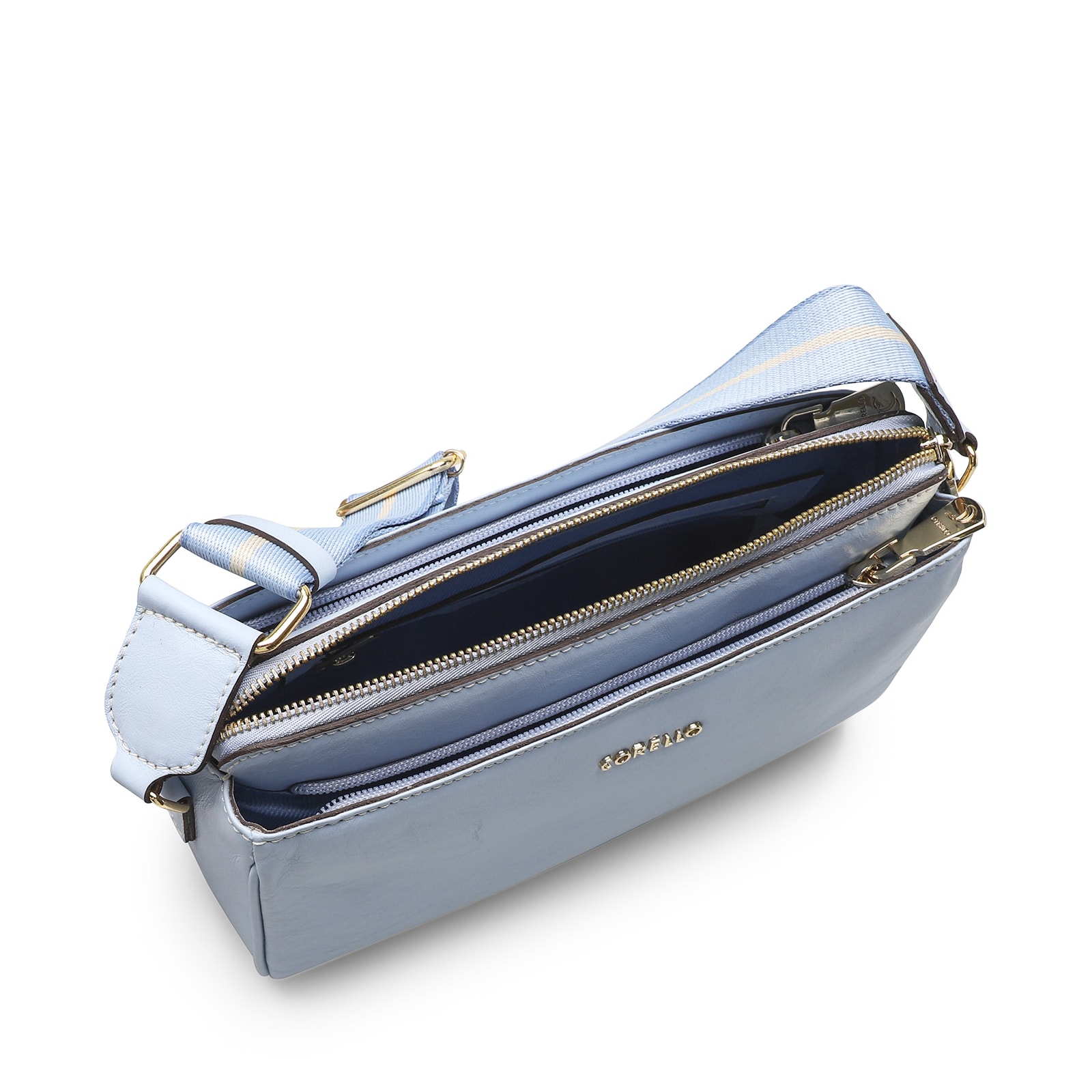 Bolsa Transversal Agnes Couro Azul