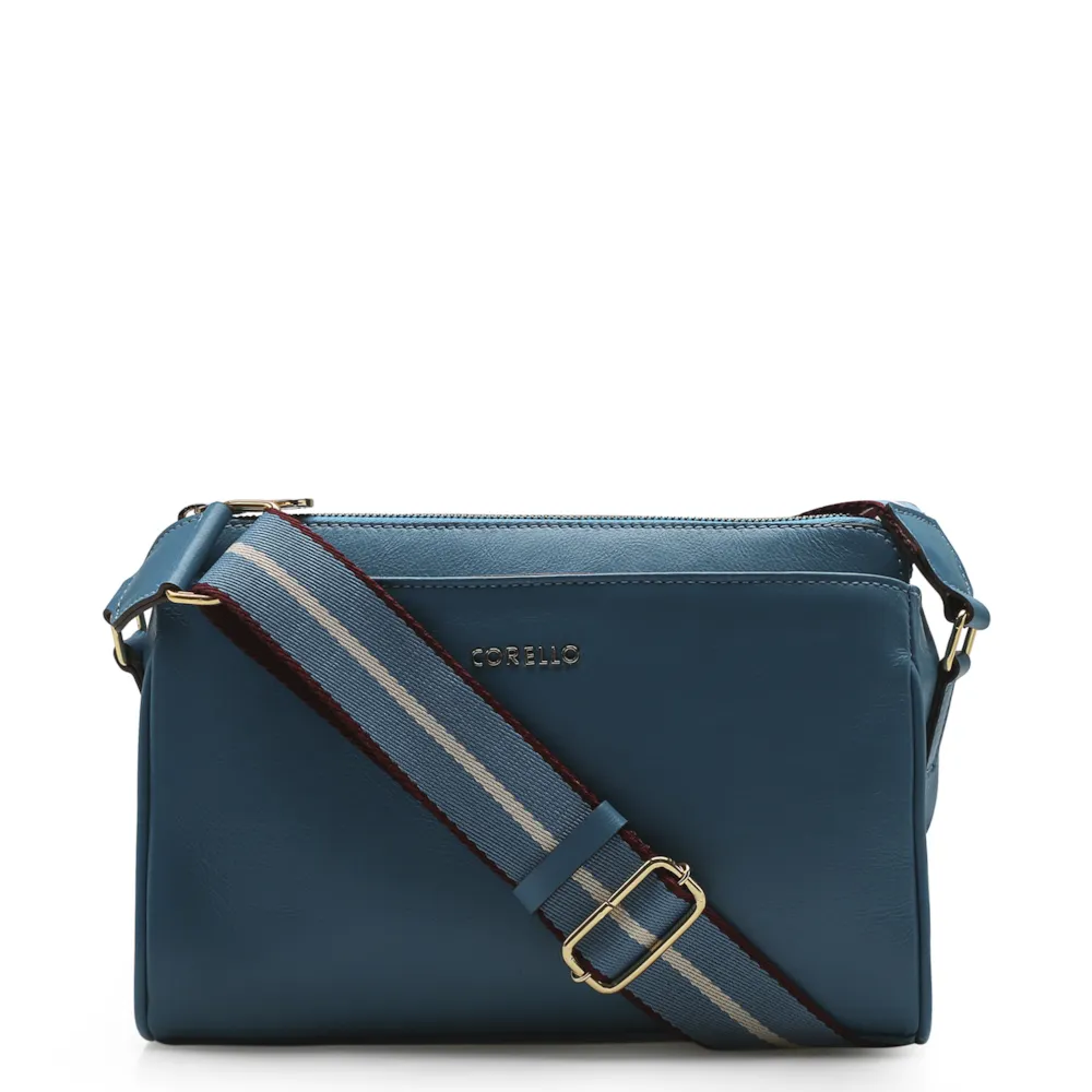 Bolsa Transversal Agnes Couro Azul