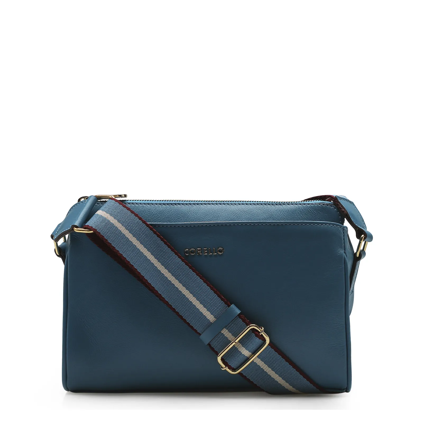 Bolsa Transversal Agnes Couro Azul