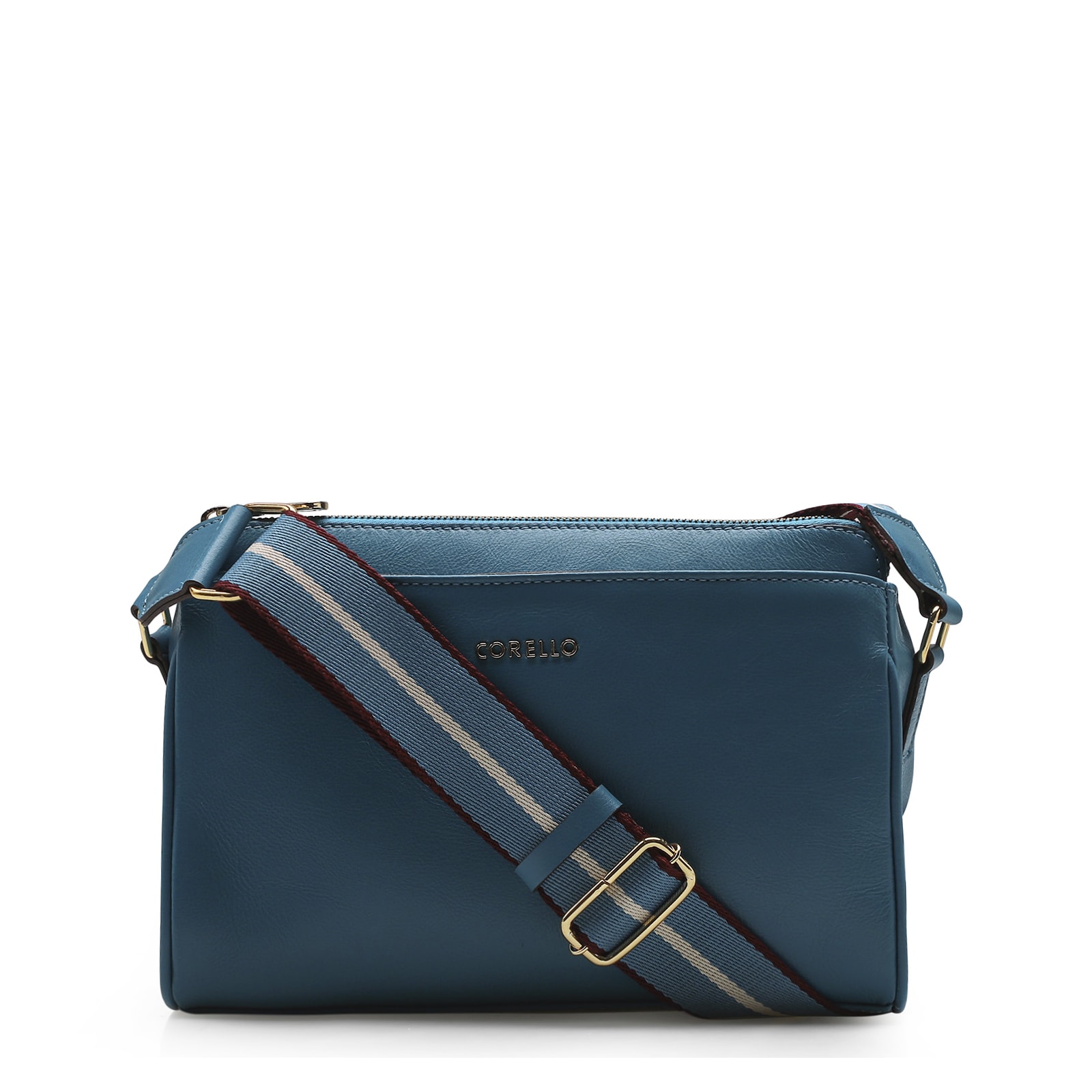 Bolsa Transversal Agnes Couro Azul
