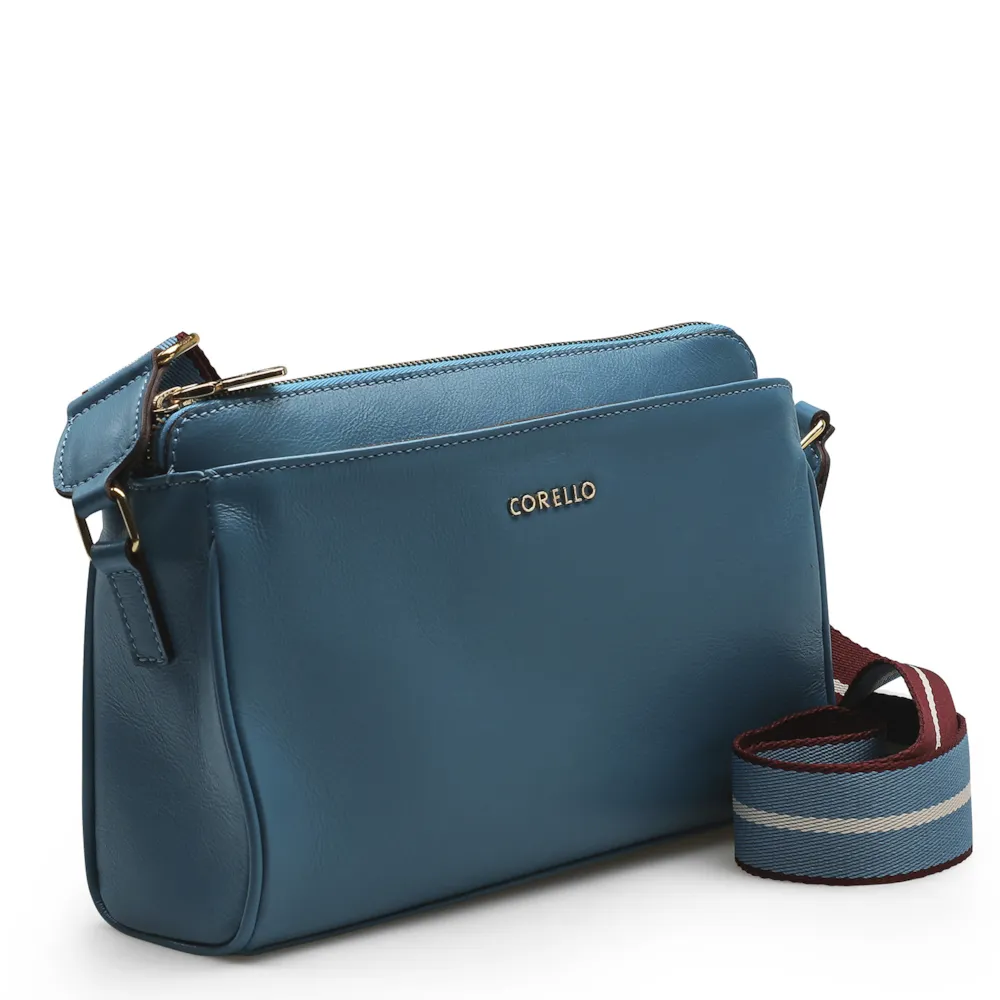 Bolsa Transversal Agnes Couro Azul - imagem 2