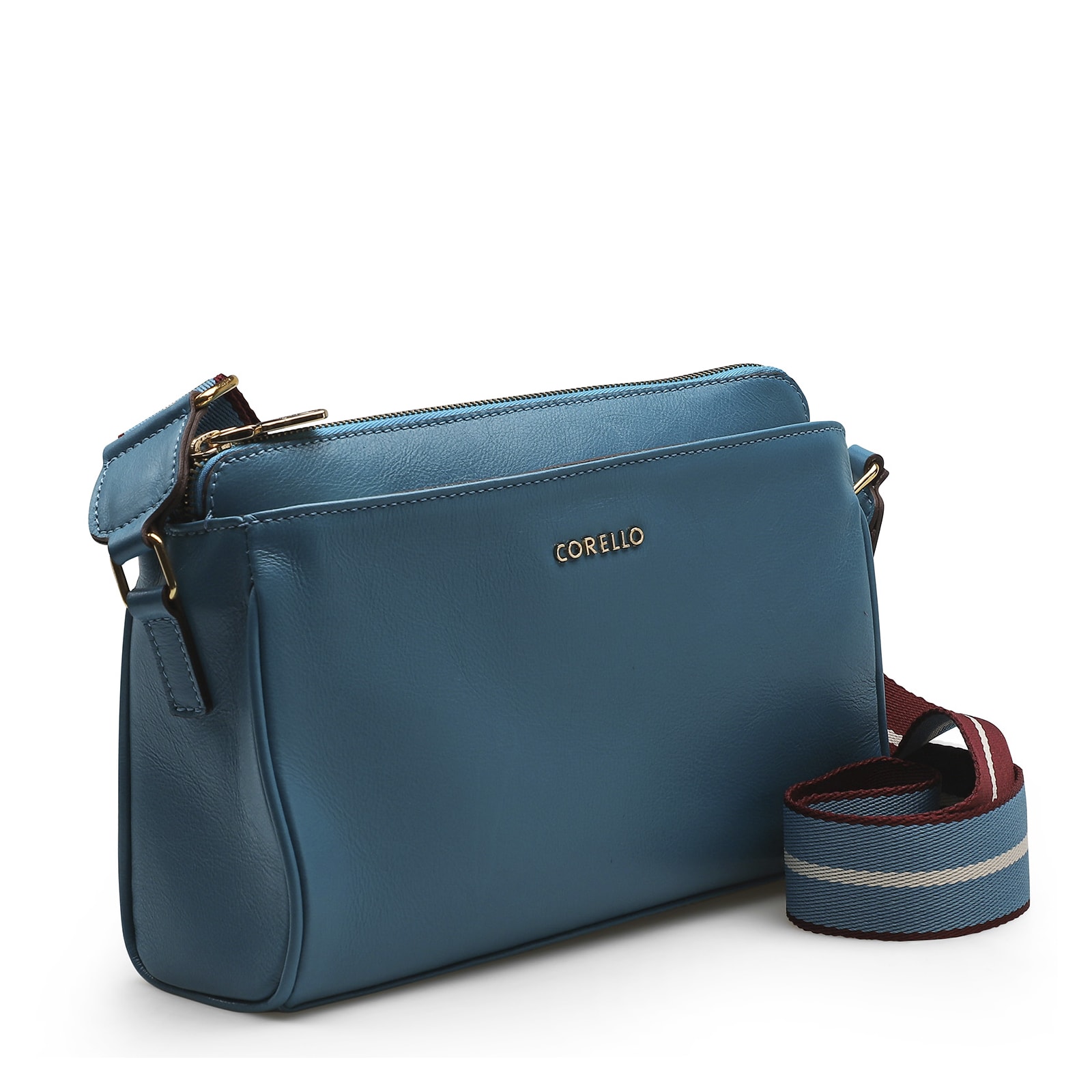 Bolsa Transversal Agnes Couro Azul