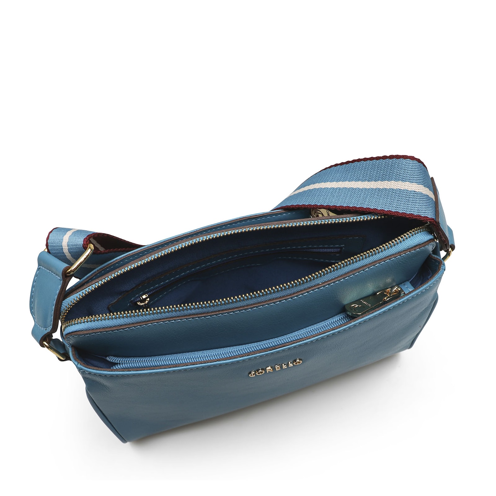 Bolsa Transversal Agnes Couro Azul