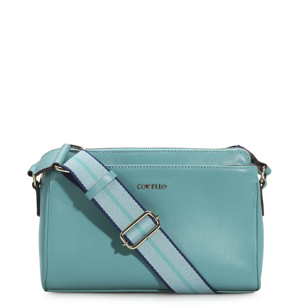 Bolsa Transversal Agnes Couro Azul