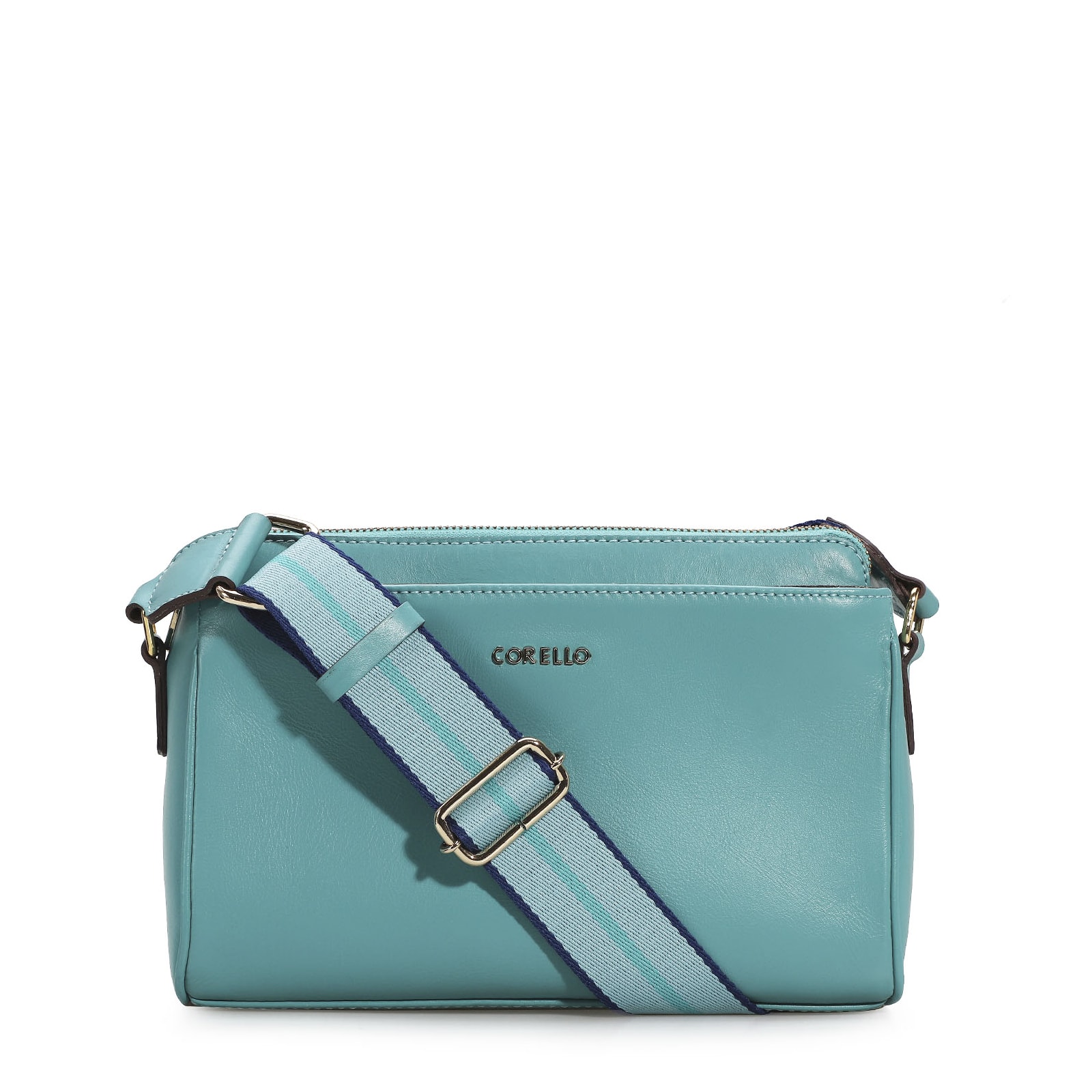 Bolsa Transversal Agnes Couro Azul