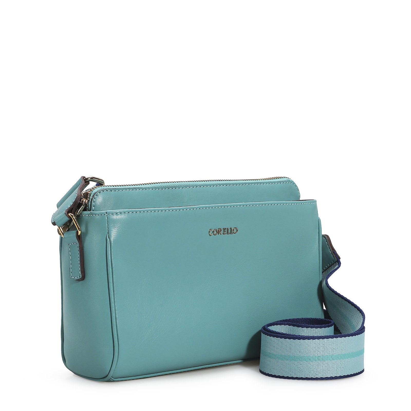 Bolsa Transversal Agnes Couro Azul