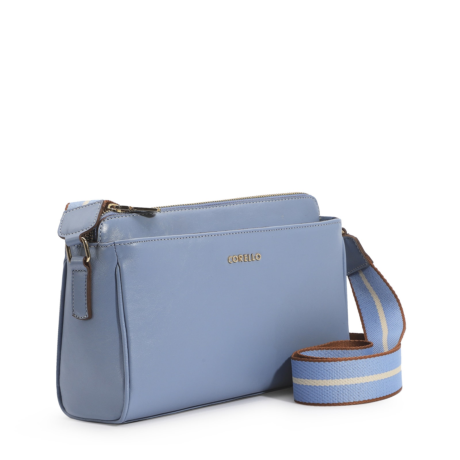 Bolsa Transversal Agnes Couro Azul