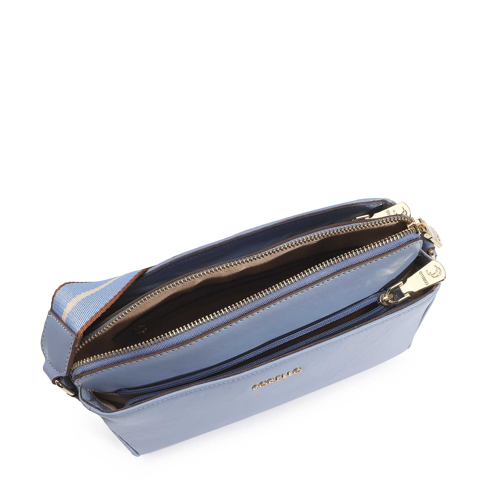 Bolsa Transversal Agnes Couro Azul