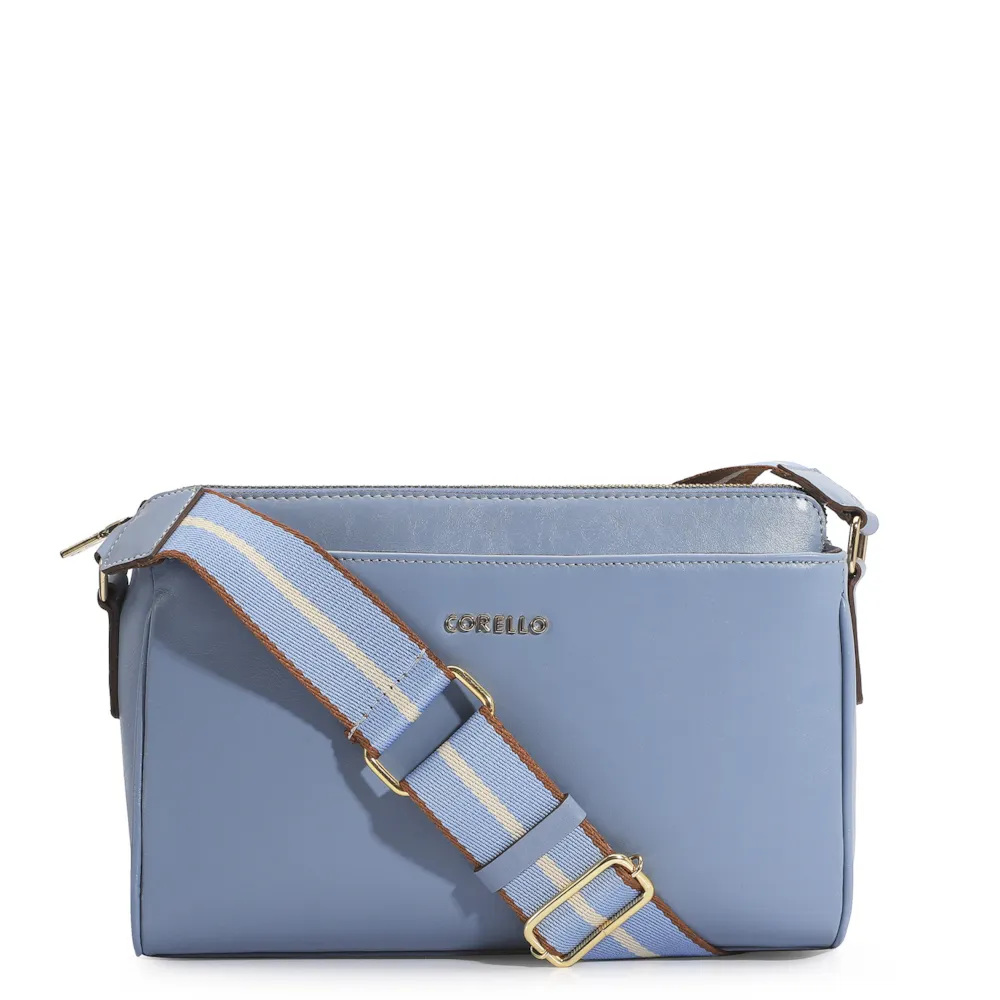 Bolsa Transversal Agnes Couro Azul