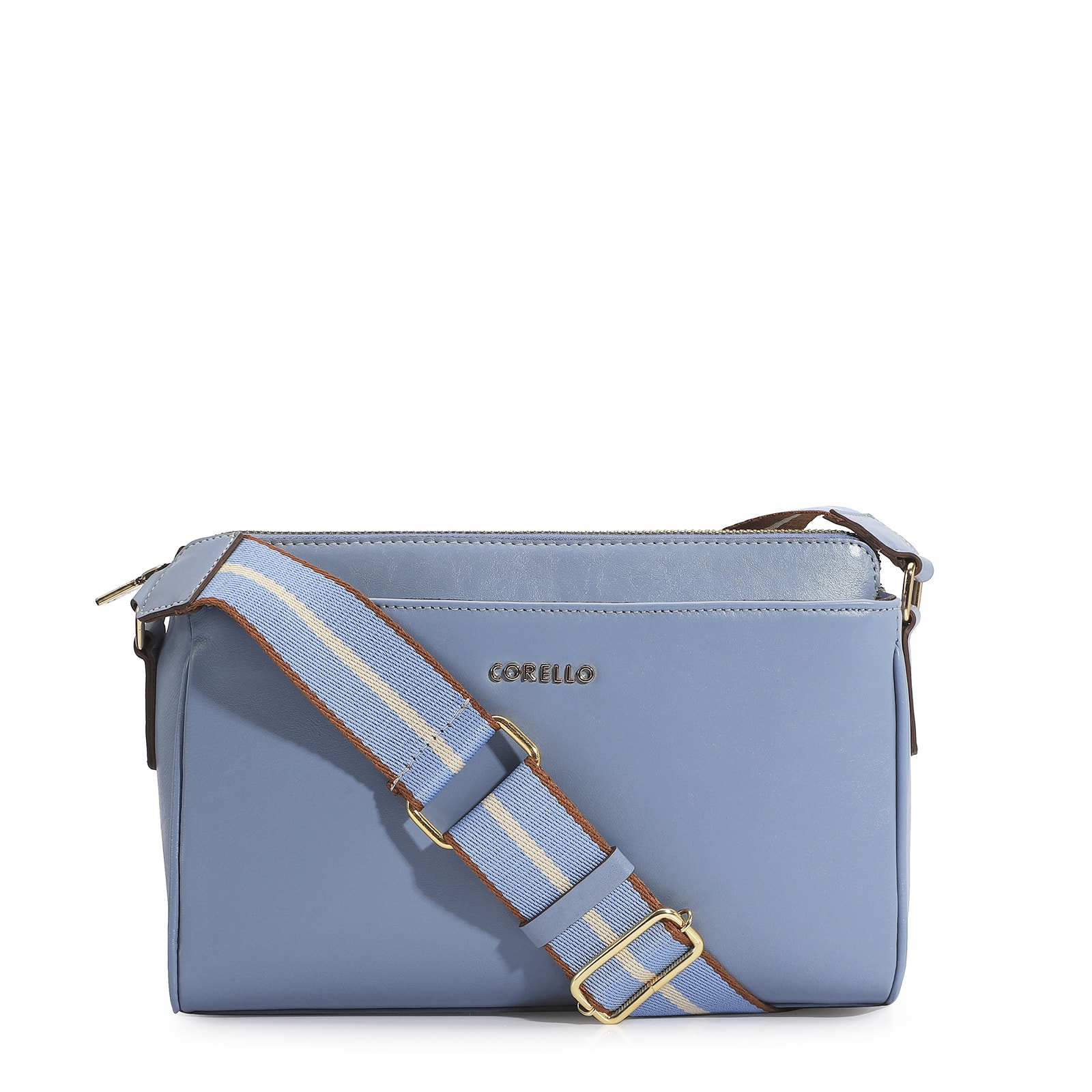 Bolsa Transversal Agnes Couro Azul