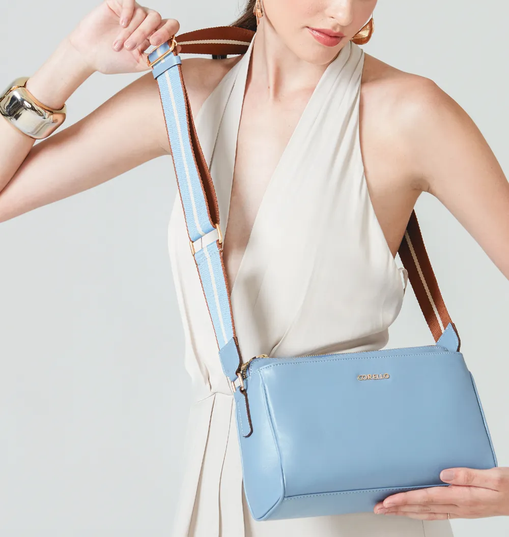 Bolsa Transversal Agnes Couro Azul - imagem 2