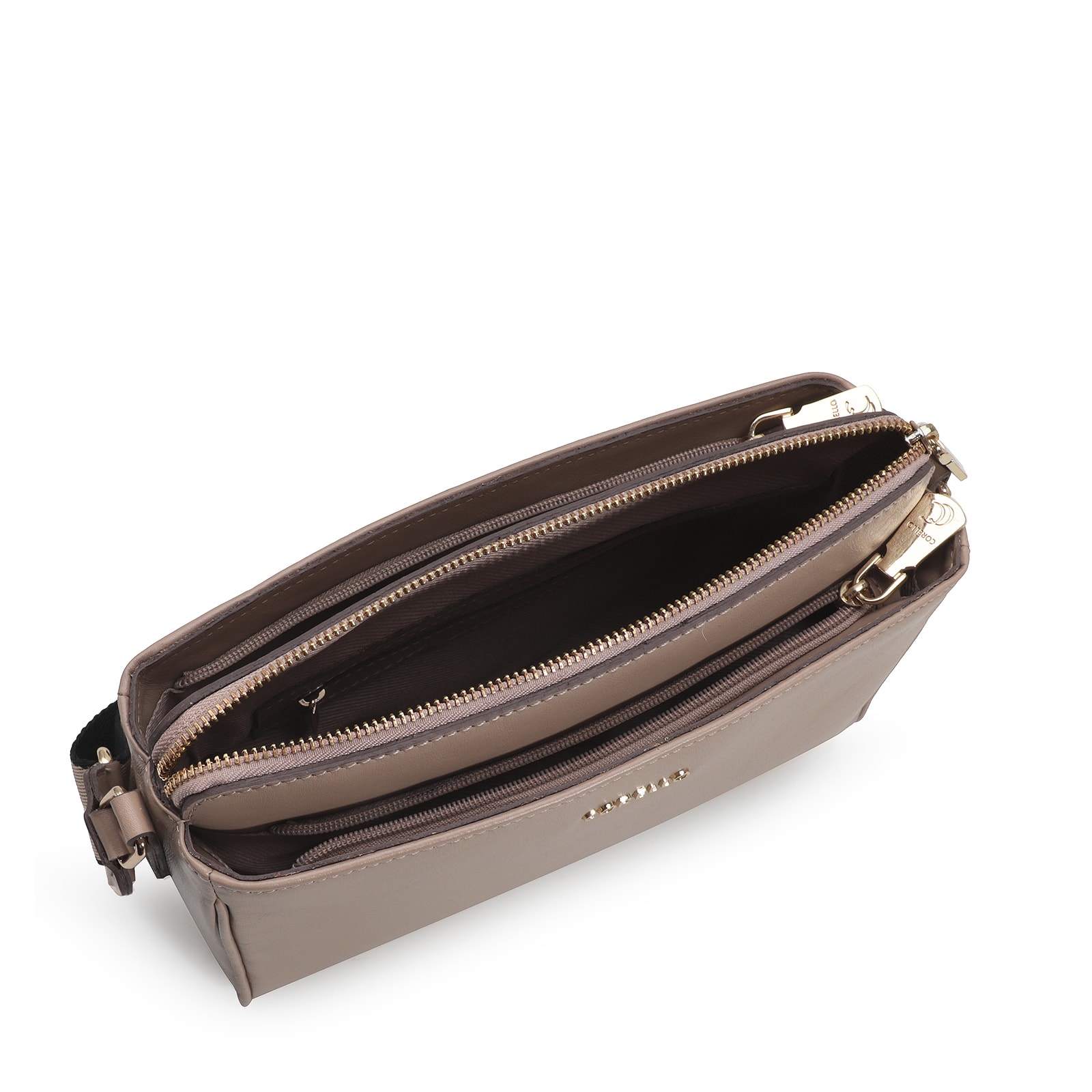 Bolsa Transversal Agnes Couro Bege