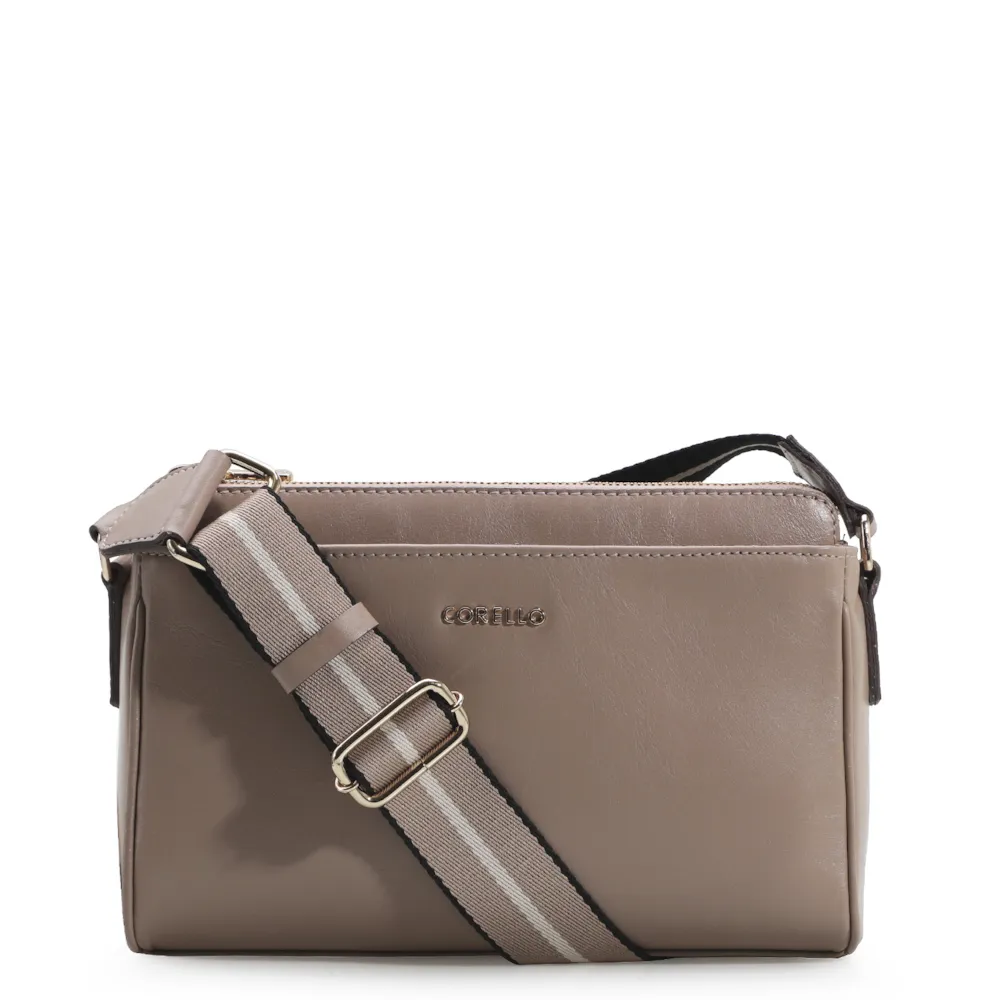 Bolsa Transversal Agnes Couro Bege