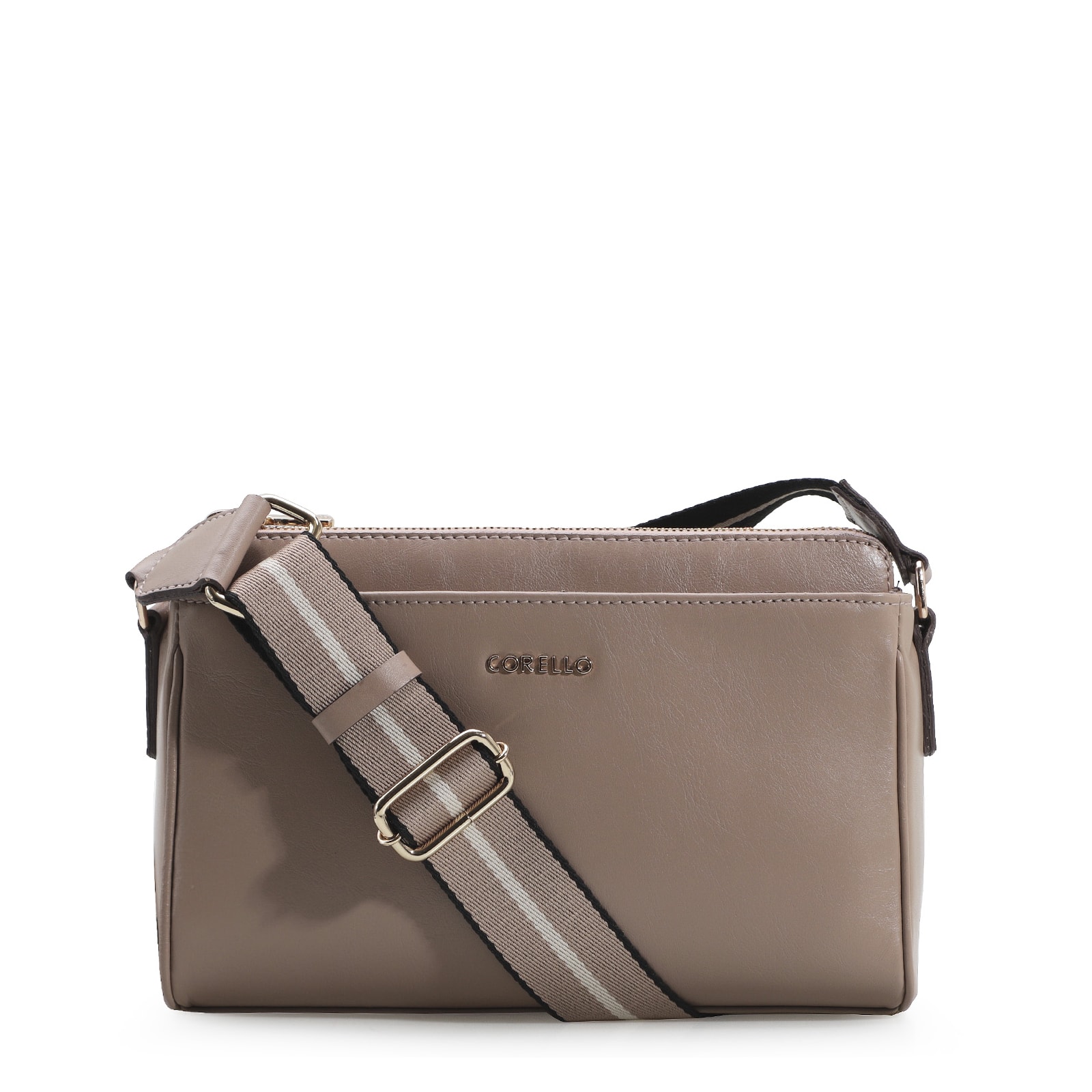Bolsa Transversal Agnes Couro Bege