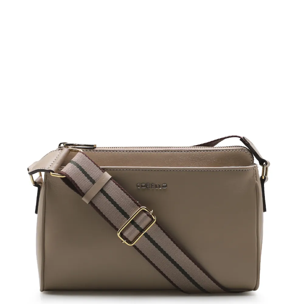 Bolsa Transversal Agnes Couro Bege