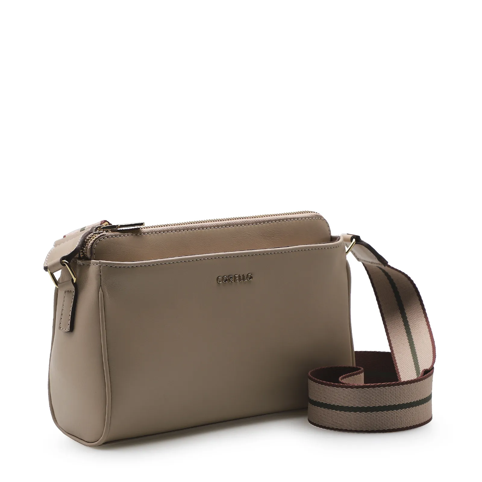 Bolsa Transversal Agnes Couro Bege