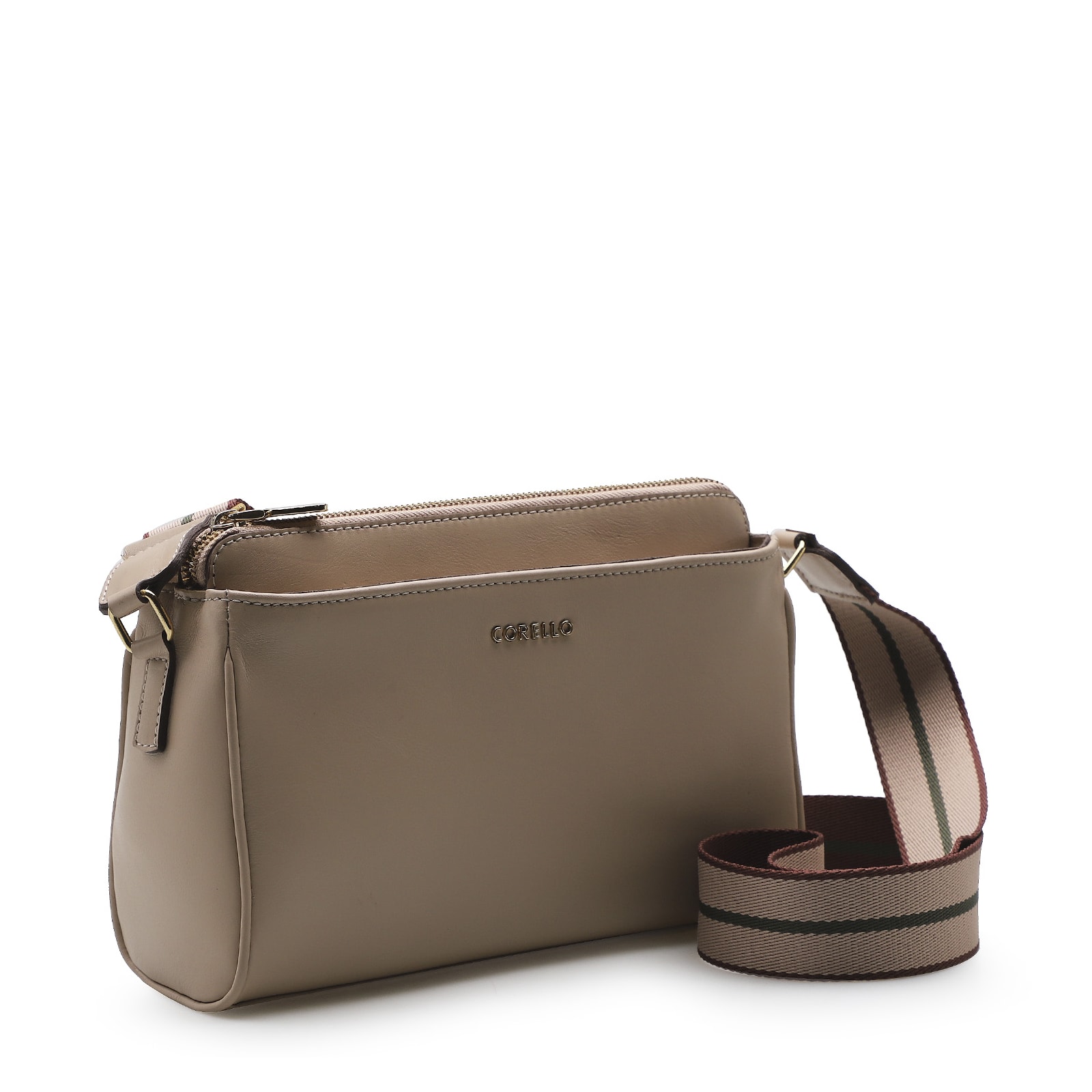 Bolsa Transversal Agnes Couro Bege